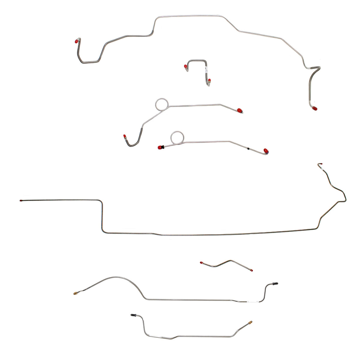 1967 MOPAR B-body w/ Power Disc, Right Front Over Frame Attaches to Fender, 8-3/4'' Axle; Complete Brake Line Kit; Stainless - SSTubes