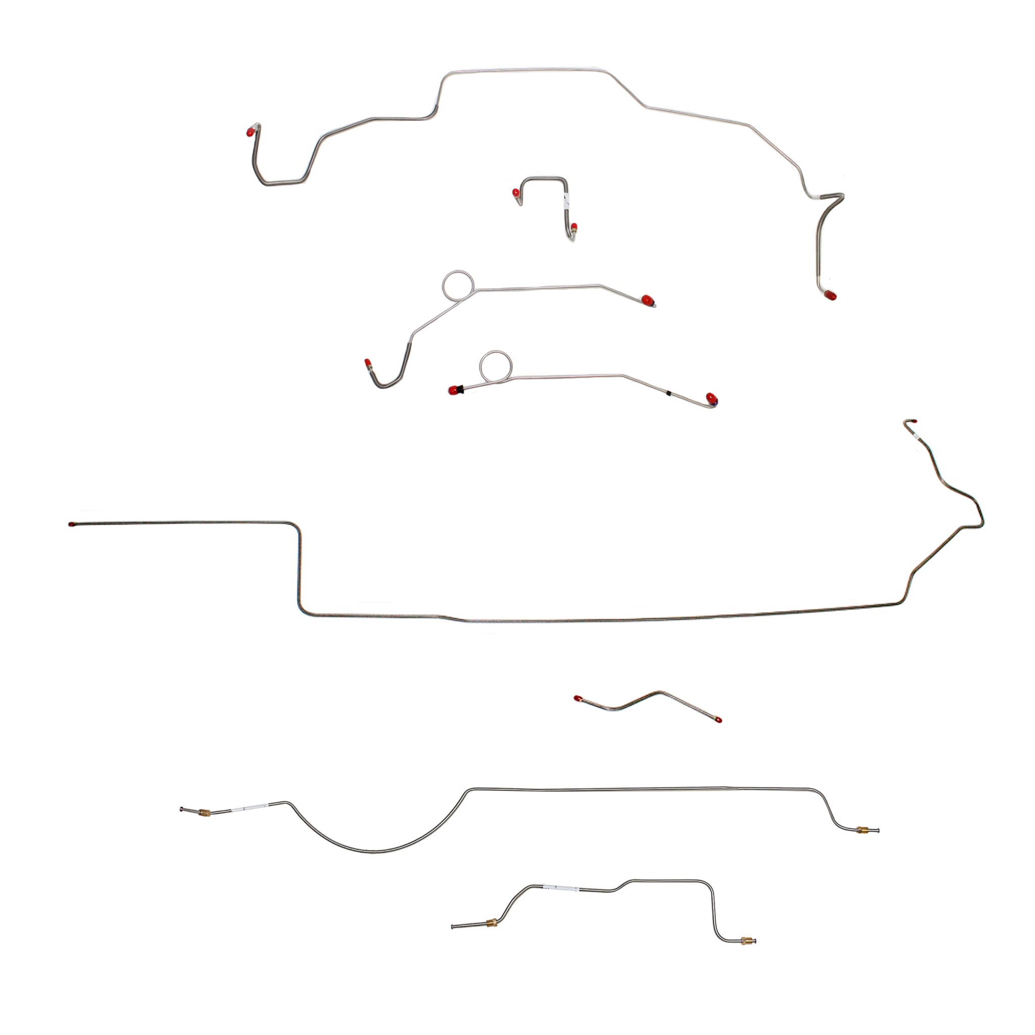 1970 MOPAR B-body w/ Power Disc, Right Front Over Frame Attaches to Fender, Hemi, 8-3/4'' Axle; Complete Brake Line Kit; Steel - SSTubes