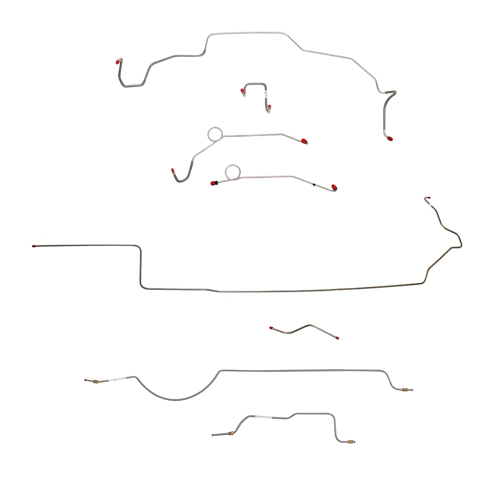 1970 MOPAR B-body w/ Power Disc, Right Front Over Frame Attaches to Fender, Hemi, 8-3/4'' Axle; Complete Brake Line Kit; Steel - SSTubes