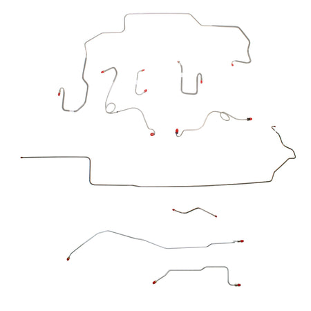 1968-70 MOPAR B-body w/ Power Disc, Right Ported Master, 3 Valves, Dana Axle; Complete Brake Line Kit; Stainless - SSTubes