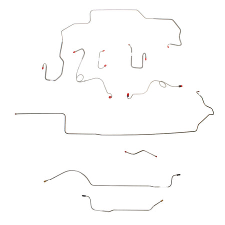 1968-69 MOPAR B-body w/ Power Disc, Right Ported Master 3 Valves, 8-3/4'' Axle; Complete Brake Line Kit; Steel - SSTubes