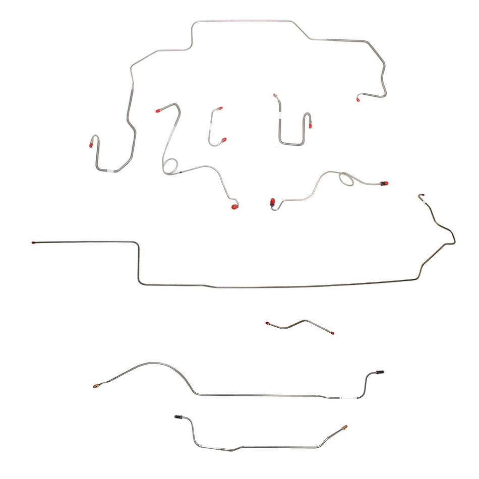 1968-69 MOPAR B-body w/ Power Disc, Right Ported Master 3 Valves, 8-3/4'' Axle; Complete Brake Line Kit; Steel - SSTubes