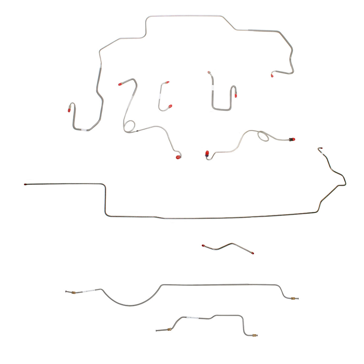 1970 MOPAR B-body w/ Power Disc, Right Ported Master 3 Valves, 8-3/4'' Axle; Complete Brake Line Kit; Steel - SSTubes