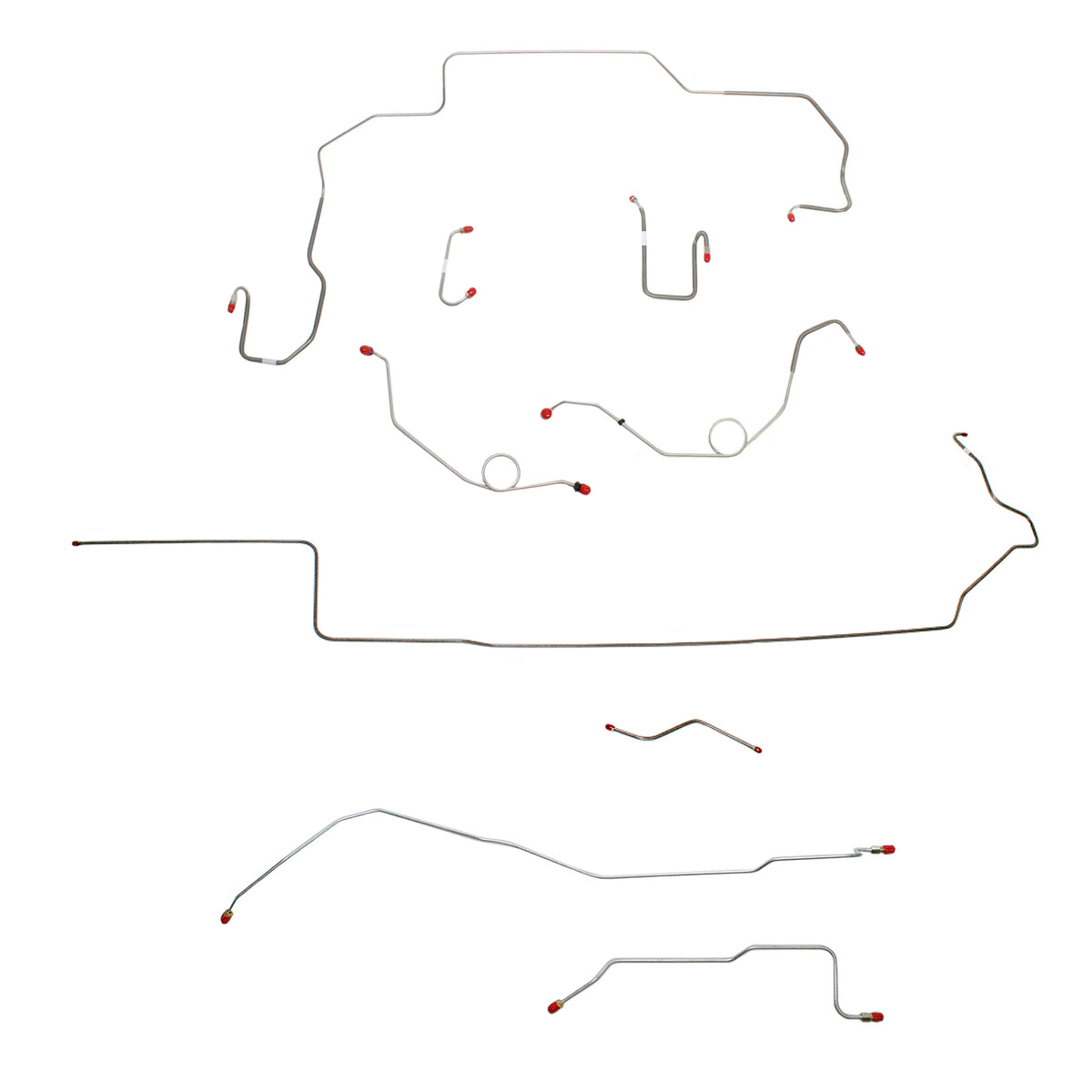 1968-70 MOPAR B-body w/ Power Disc, Dana Axle; Complete Brake Line Kit; Stainless - SSTubes