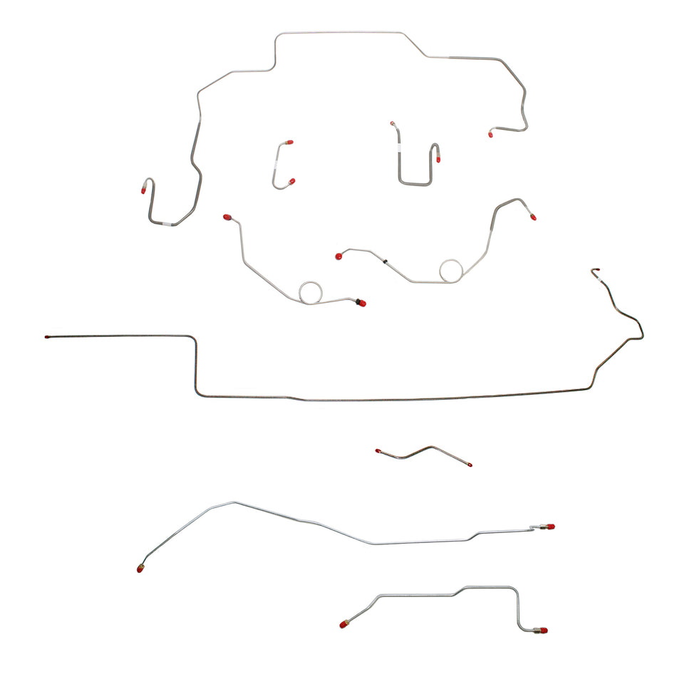 1968-70 MOPAR B-body w/ Power Disc, Dana Axle; Complete Brake Line Kit; Stainless - SSTubes