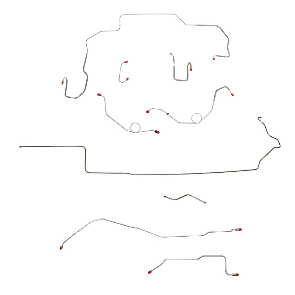 1968-70 MOPAR B-body w/ Power Disc, Dana Axle; Complete Brake Line Kit; Steel - SSTubes