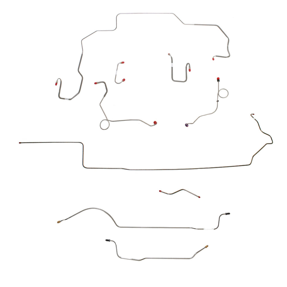 1968-69 MOPAR B-body w/ Power Disc, 8-3/4'' Axle; Complete Brake Line Kit; Steel - SSTubes