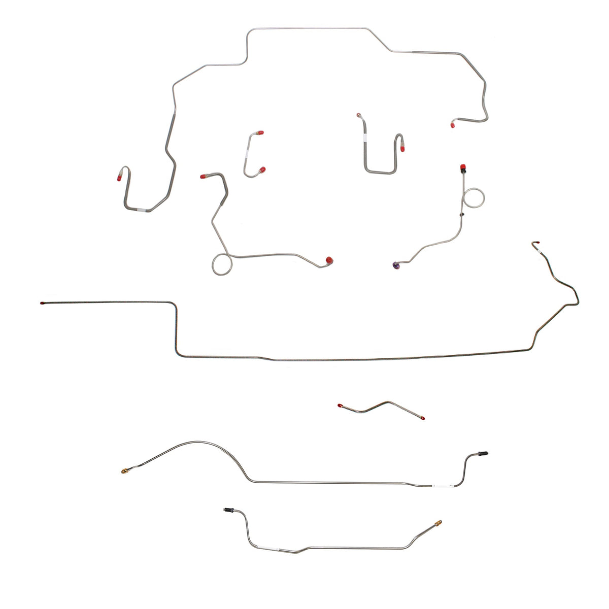 1968-69 MOPAR B-body w/ Power Disc, 8-3/4'' Axle; Complete Brake Line Kit; Stainless - SSTubes