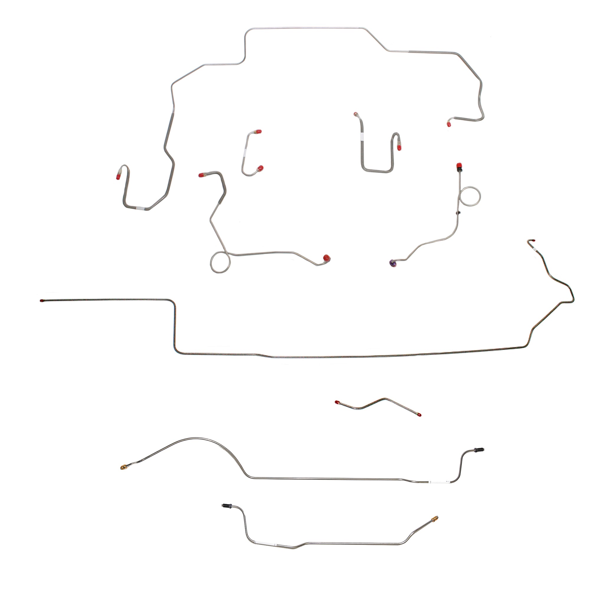 1968-69 MOPAR B-body w/ Power Disc, 8-3/4'' Axle; Complete Brake Line Kit; Stainless - SSTubes