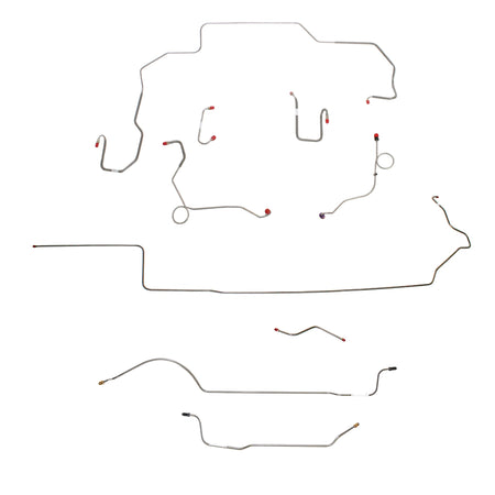 1968-69 MOPAR B-body w/ Power Disc, 8-3/4'' Axle; Complete Brake Line Kit; Stainless - SSTubes