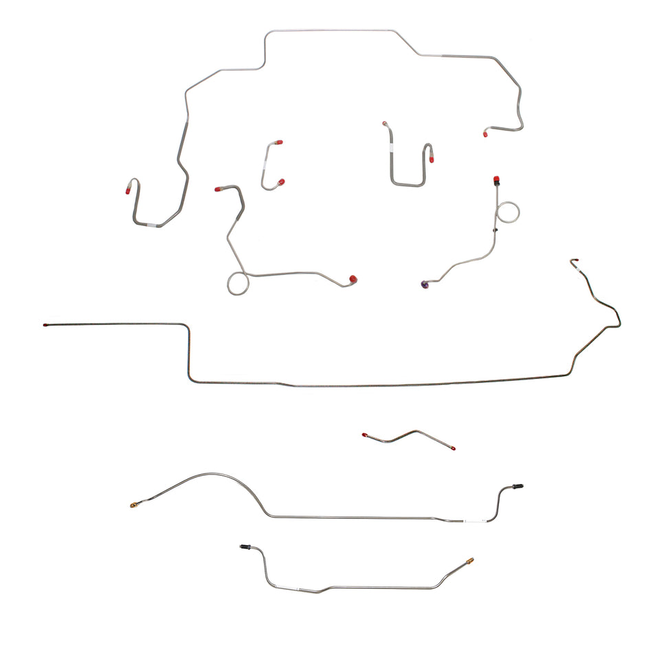 1968-69 MOPAR B-body w/ Power Disc, 8-3/4'' Axle; Complete Brake Line Kit; Stainless - SSTubes