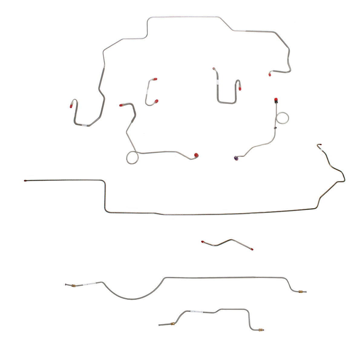 1970 MOPAR B-body w/ Power Disc, 8-3/4'' Axle; Complete Brake Line Kit; Steel - SSTubes