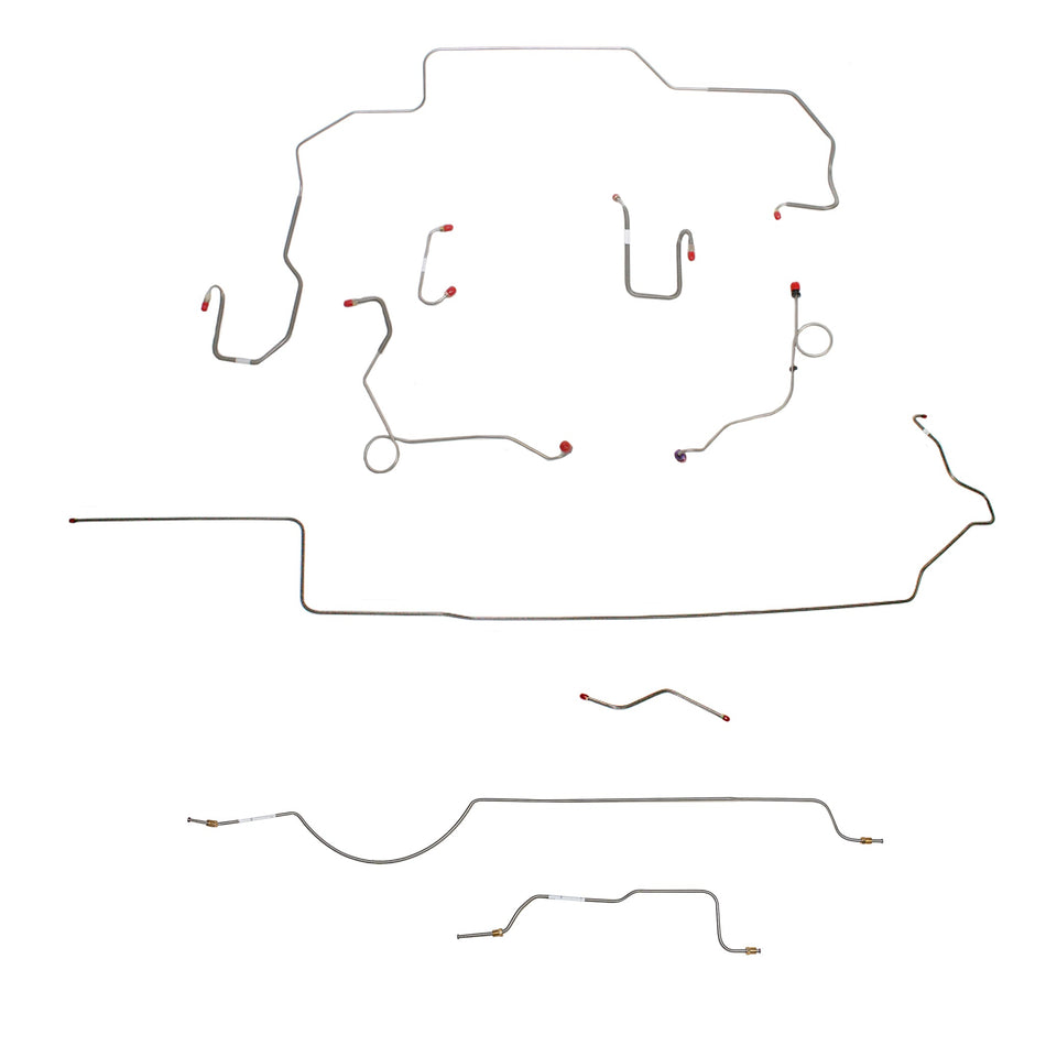 1970 MOPAR B-body w/ Power Disc, 8-3/4'' Axle; Complete Brake Line Kit; Steel - SSTubes