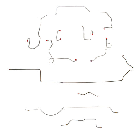 1970 MOPAR B-body w/ Power Disc, 8-3/4'' Axle; Complete Brake Line Kit; Stainless - SSTubes