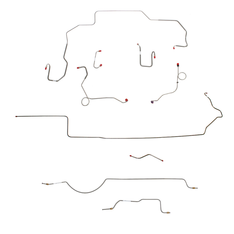 1970 MOPAR B-body w/ Power Disc, 8-3/4'' Axle; Complete Brake Line Kit; Stainless - SSTubes