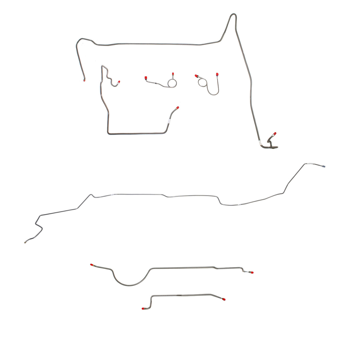 1974 MOPAR B-body w/ Power Disc, 8-3/4'' Axle; Complete Brake Line Kit; Steel - SSTubes