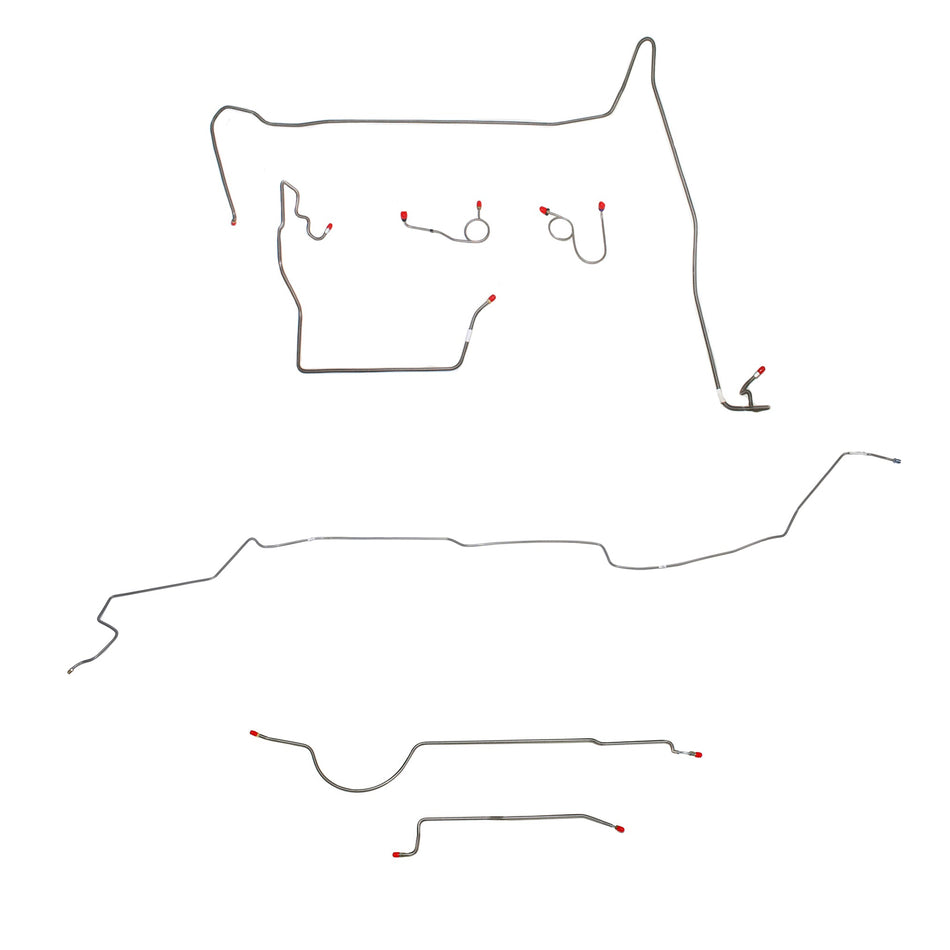 1974 MOPAR B-body w/ Power Disc, 8-3/4'' Axle; Complete Brake Line Kit; Steel - SSTubes