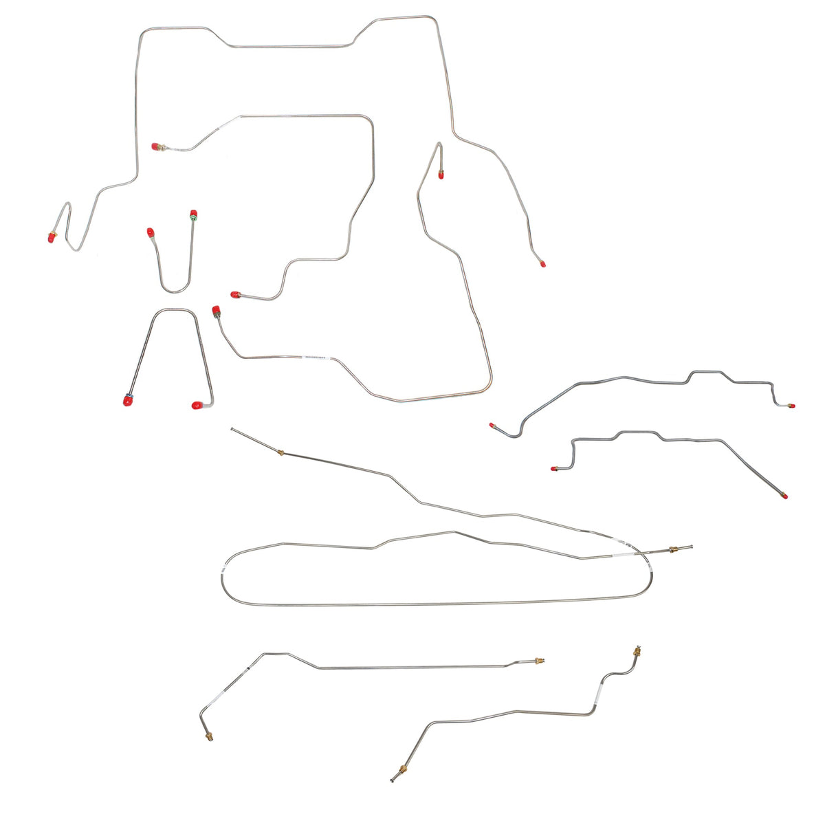 95-00 GM K2500/ K3500, Crew Cab/Long Bed; Complete Brake Line Kit; Steel - SSTubes