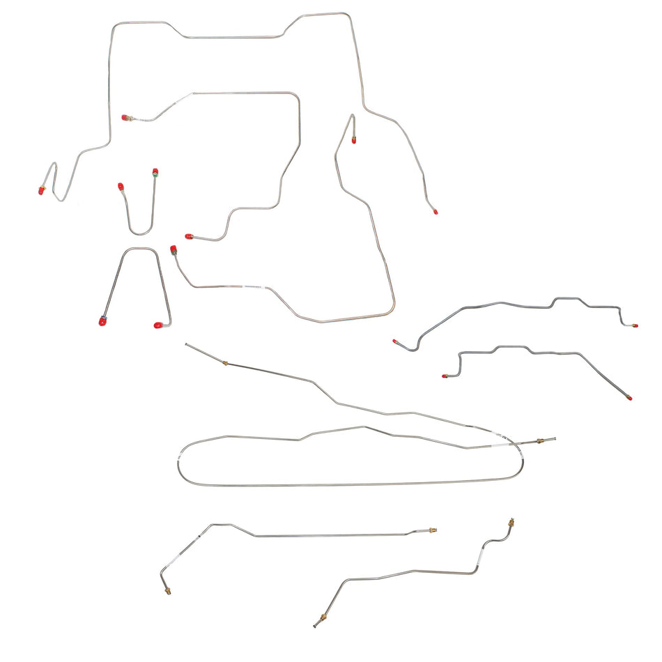 95-00 GM K2500/ K3500, Crew Cab/Long Bed; Complete Brake Line Kit; Steel - SSTubes