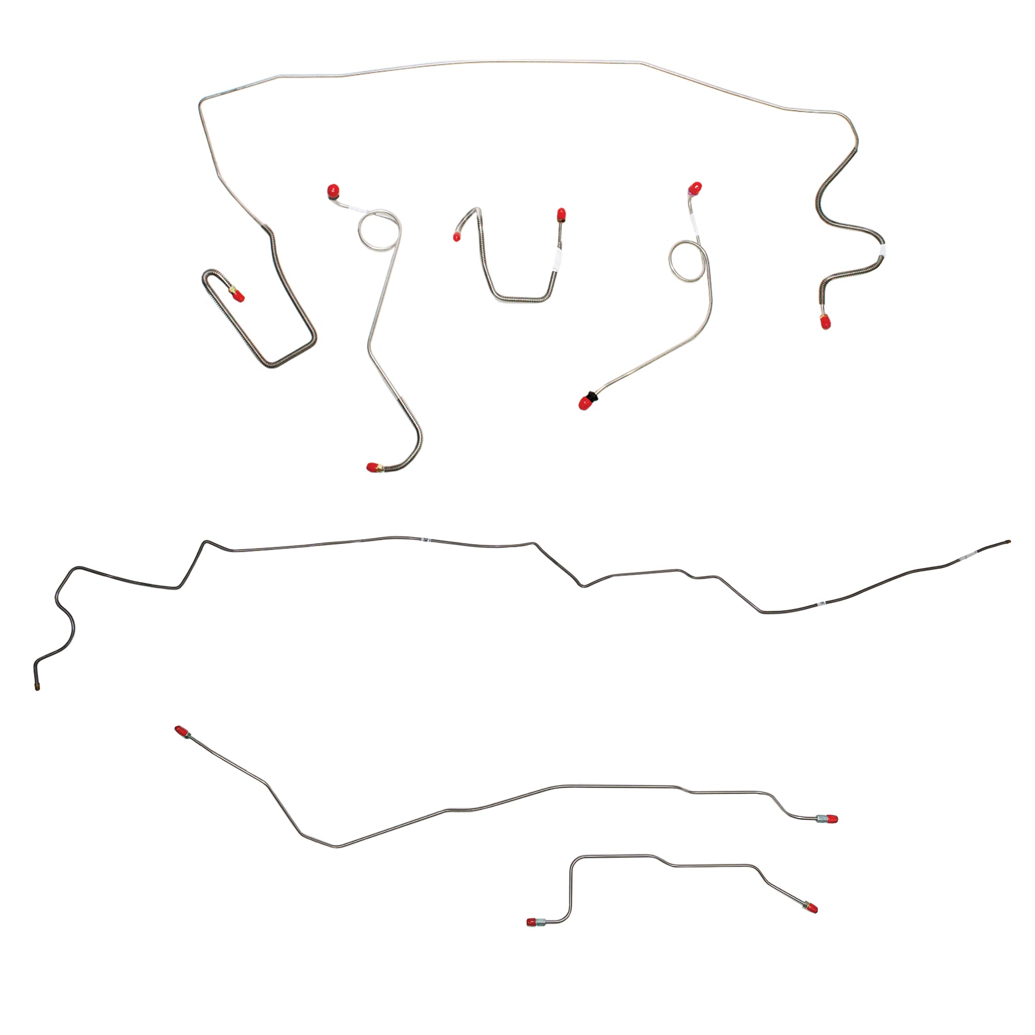 1968-69 MOPAR A-body w/ Standard Drum, Dana Axle, 108'' Wheel Base; Complete Brake Line Kit; Steel - SSTubes