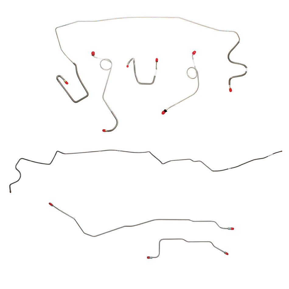 1968-69 MOPAR A-body w/ Standard Drum, Dana Axle, 108'' Wheel Base; Complete Brake Line Kit; Stainless - SSTubes