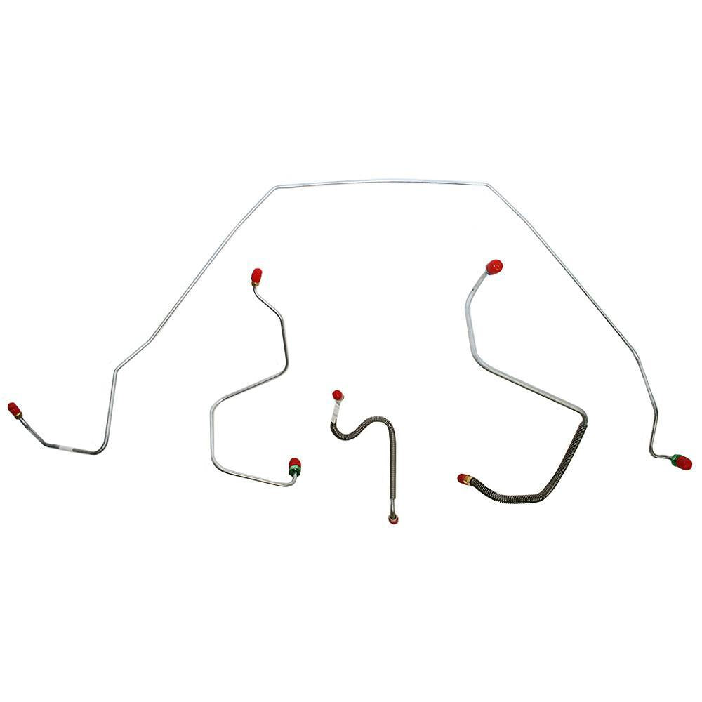 CKT6701OM- 67 Chevy Malibu, Chevelle, El Camino, (Except Super Sport) Standard Drum Brakes, Front 4pc Line Set; Steel - SSTubes