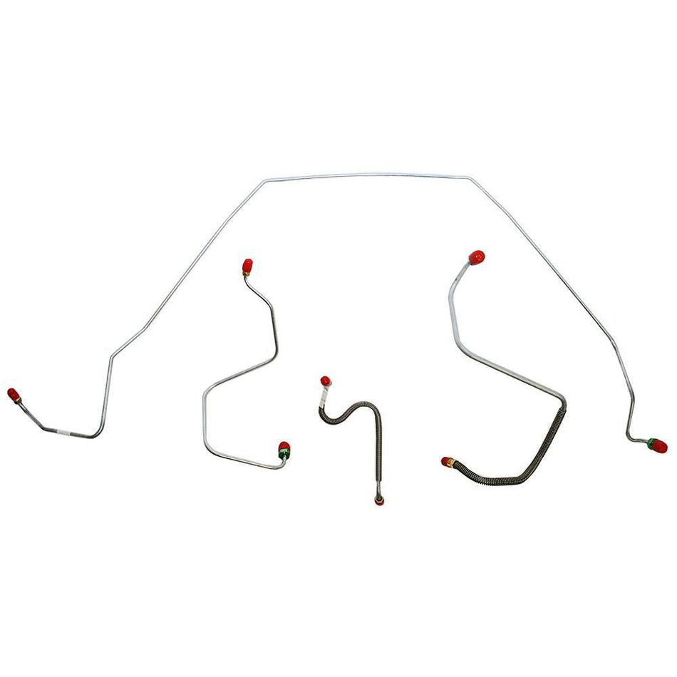 CKT6701OM- 67 Chevy Malibu, Chevelle, El Camino, (Except Super Sport) Standard Drum Brakes, Front 4pc Line Set; Steel - SSTubes