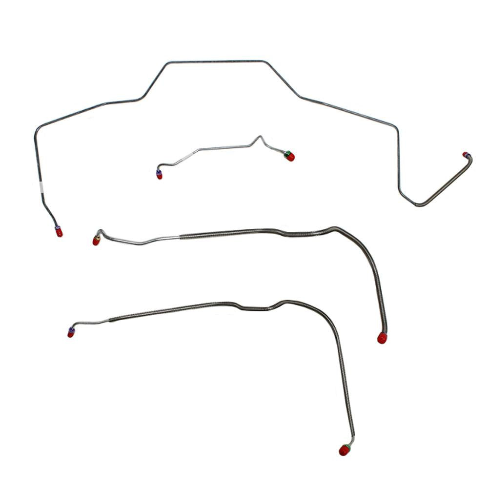 CKT6802OM- 68 Chevy Malibu, Chevelle, El Camino, (Except Super Sport) w/ Power Drum Brakes, Front 4pc Line Set; Steel - SSTubes