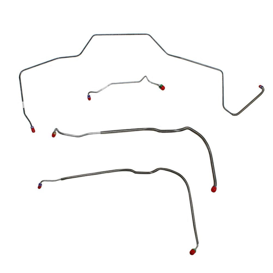 CKT6802OM- 68 Chevy Malibu, Chevelle, El Camino, (Except Super Sport) w/ Power Drum Brakes, Front 4pc Line Set; Steel - SSTubes