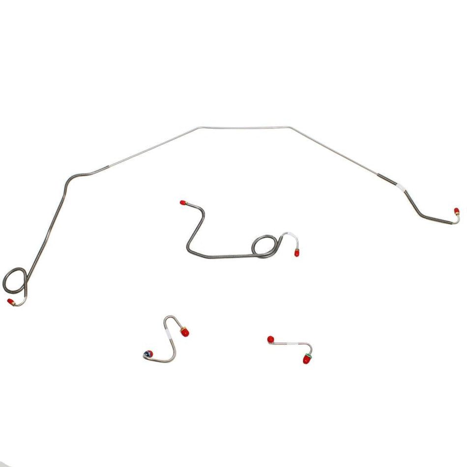 FKT6904OM- 69 Pontiac Firebird, Power Drums, Front 4pc Brake Line Set; Steel - SSTubes