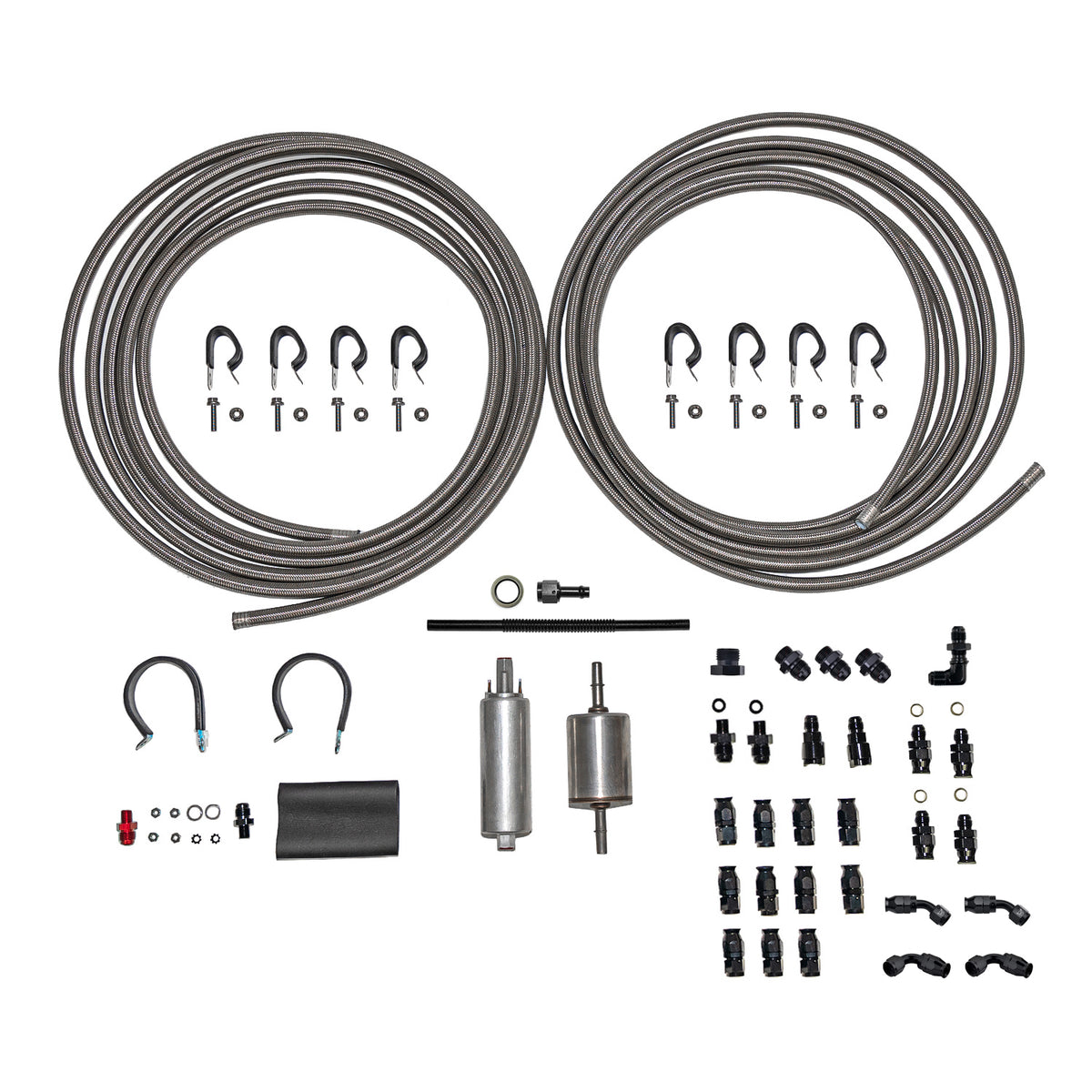 EFI Fuel System Plumbing Kit; Braided Stainless - SSTubes