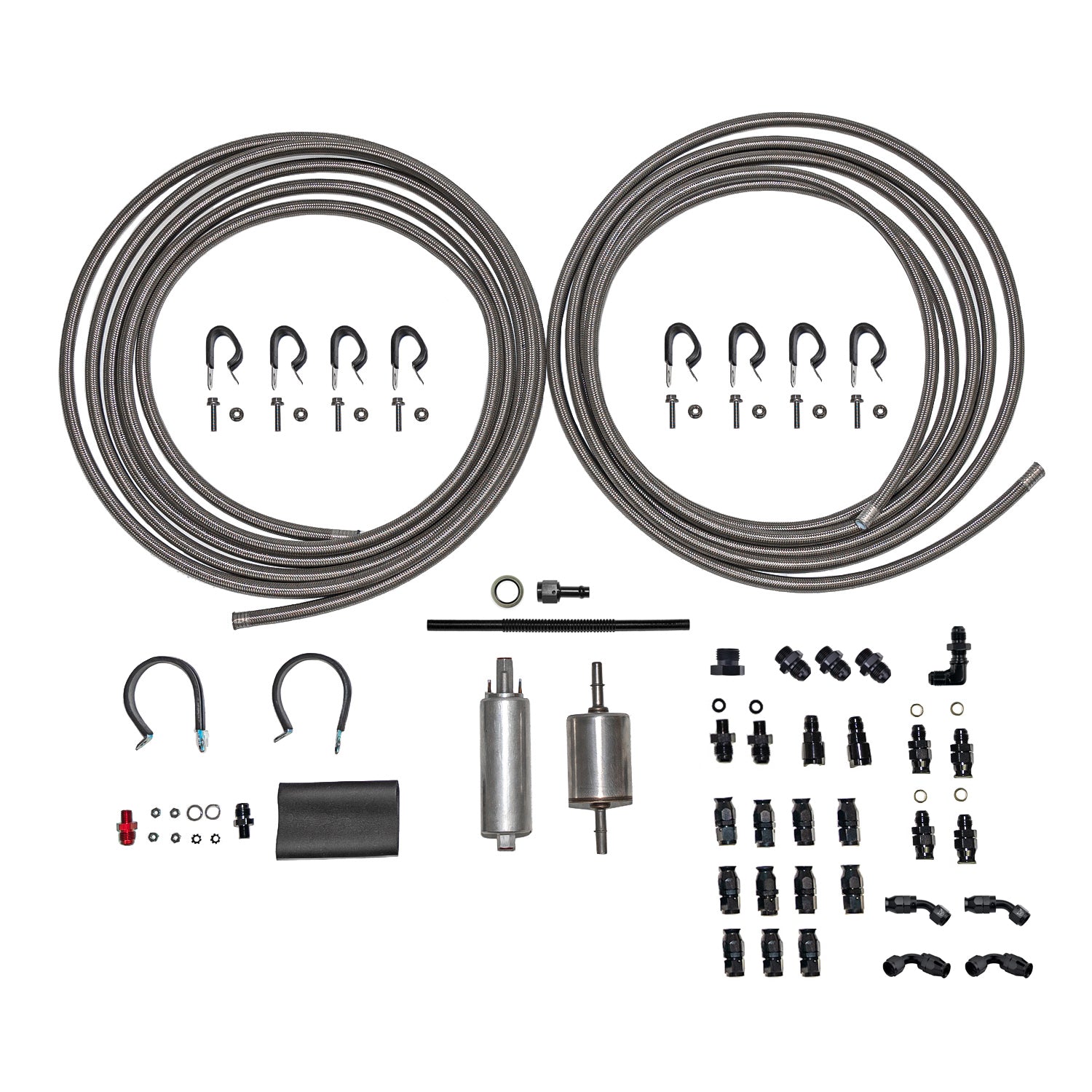 EFI Fuel System Plumbing Kit; Braided Stainless - SSTubes
