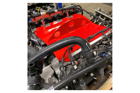 Close up of 2020+ Ford Godzilla 7.3L Engine Lift Plate | GF-FGLP attached to engine.