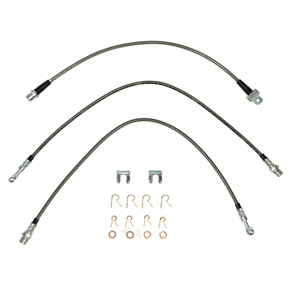 HSK0011SS- 05-07 GM 1500 4wd Brake Hose Kit, 3pcs; Braided Stainless