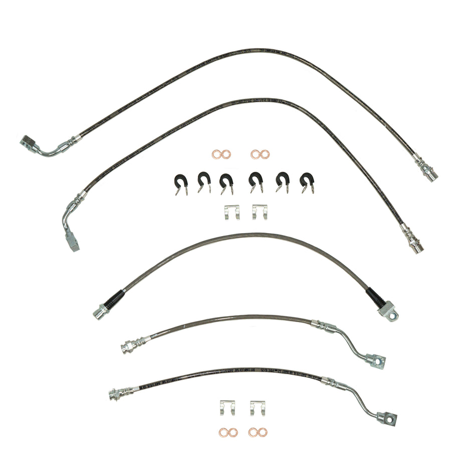 HSK0012SS- 99-04 GM 1500 2wd Brake Hose Kit, 5pcs; Braided Stainless