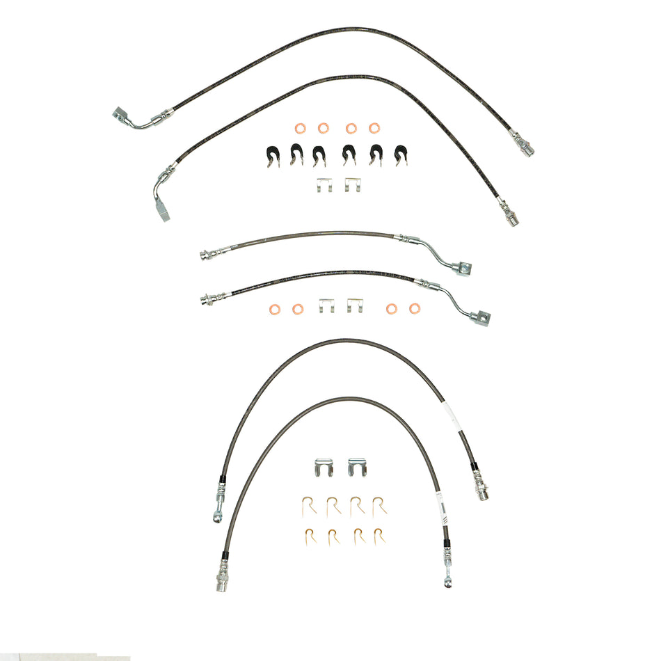 HSK0013SS- 00-06 GM 1500 2wd Non TC SUV Brake Hose Kit, 5pcs; Braided Stainless