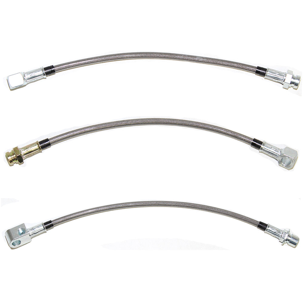 69-72 GM A-Body w/ Disc Brakes, Complete Brake Hose Kit; Braided Stainless - SSTubes