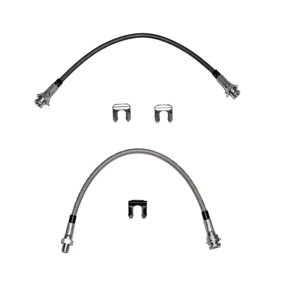 67-69 Mopar A-Body w/ Front Disc, Brake Hose Kit; Braided Stainless - SSTubes