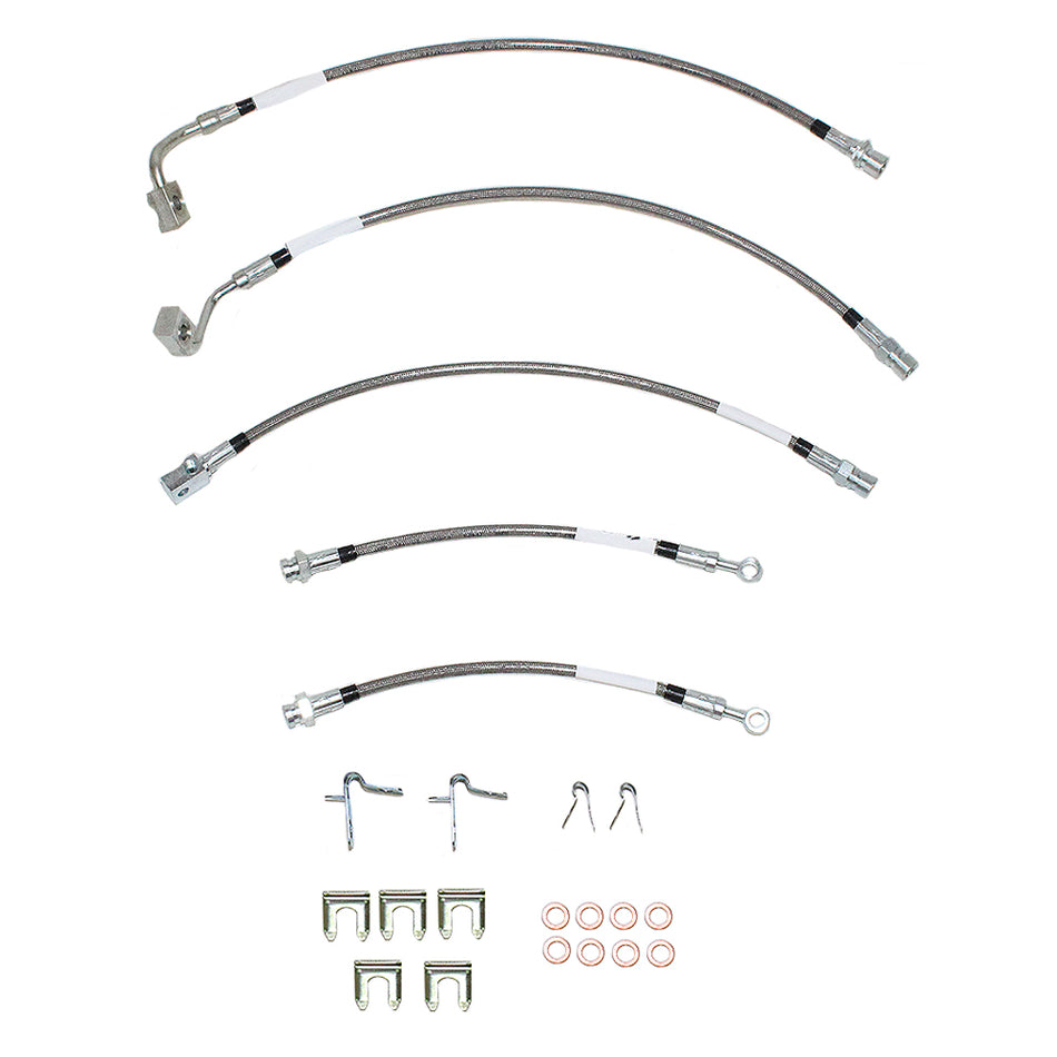 01-05 GM S-Series 4wd with 4 Wheel Disc Brakes; Complete Brake Hose Kit; Rubber - SSTubes