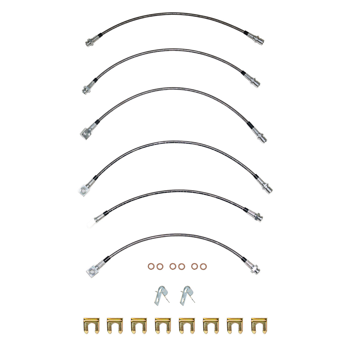 2007-18 GM 1500 Truck, Disc, Brake Hose Kit; Braided Flex Hose - SSTubes