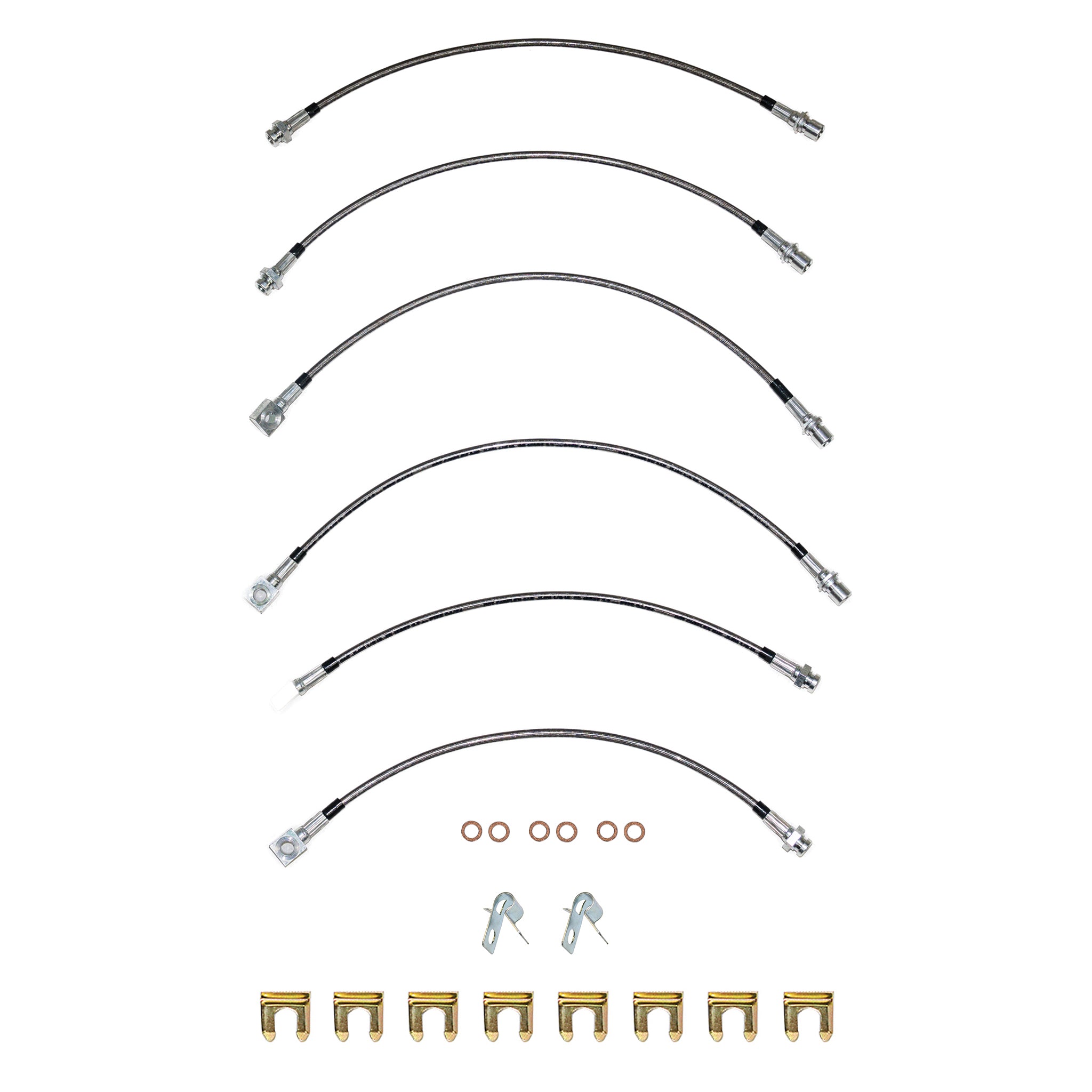 2007-18 GM 1500 Truck, Disc, Brake Hose Kit; Braided Flex Hose - SSTubes