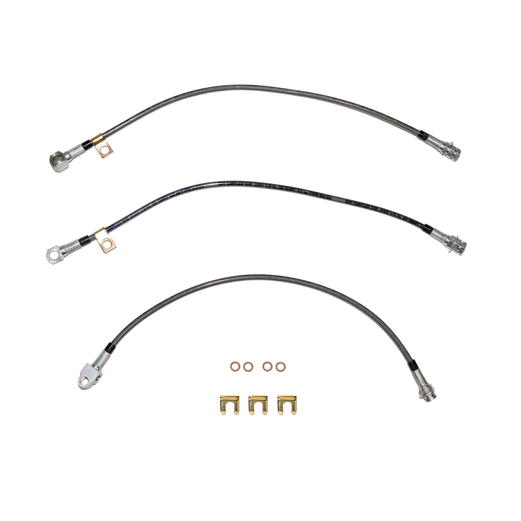 1973-79 Chevy, C-10, Brake Hose Kit; Braided Flex Hose - SSTubes