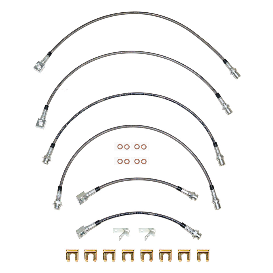 2011 GMC Sierra 2500 HD 6.0L 4WD Brake Hose Kit; Braided Flex Hose - SSTubes
