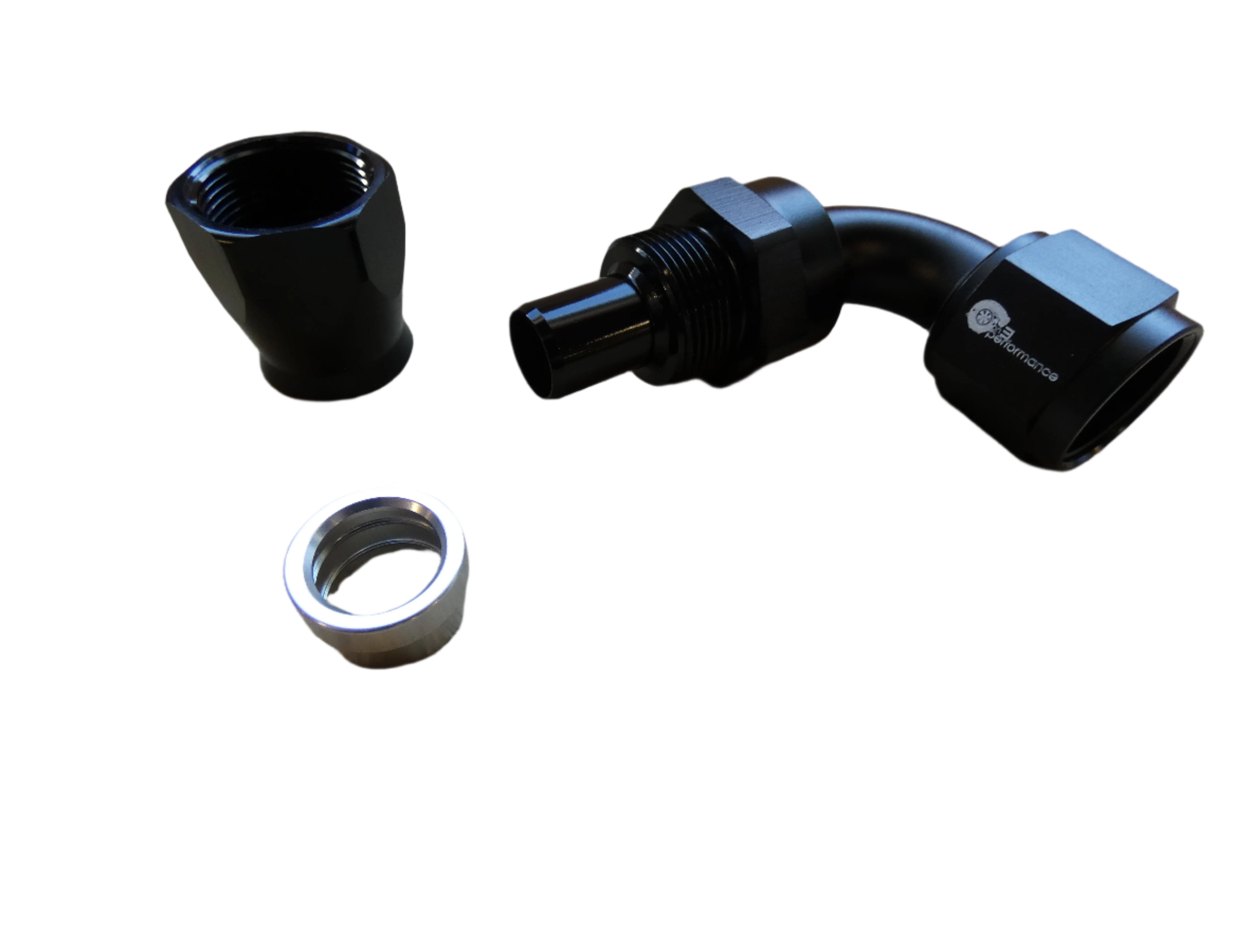 10an PTFE 90° Hose End- Black - SSTubes