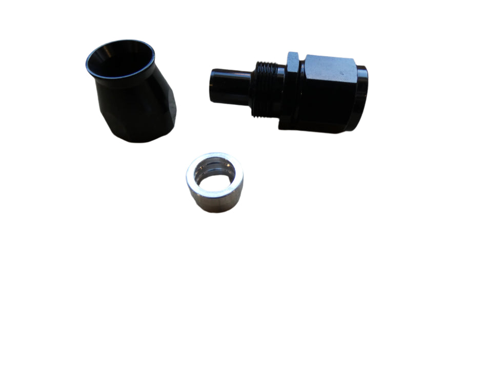 10an PTFE Straight Hose End- Black - SSTubes