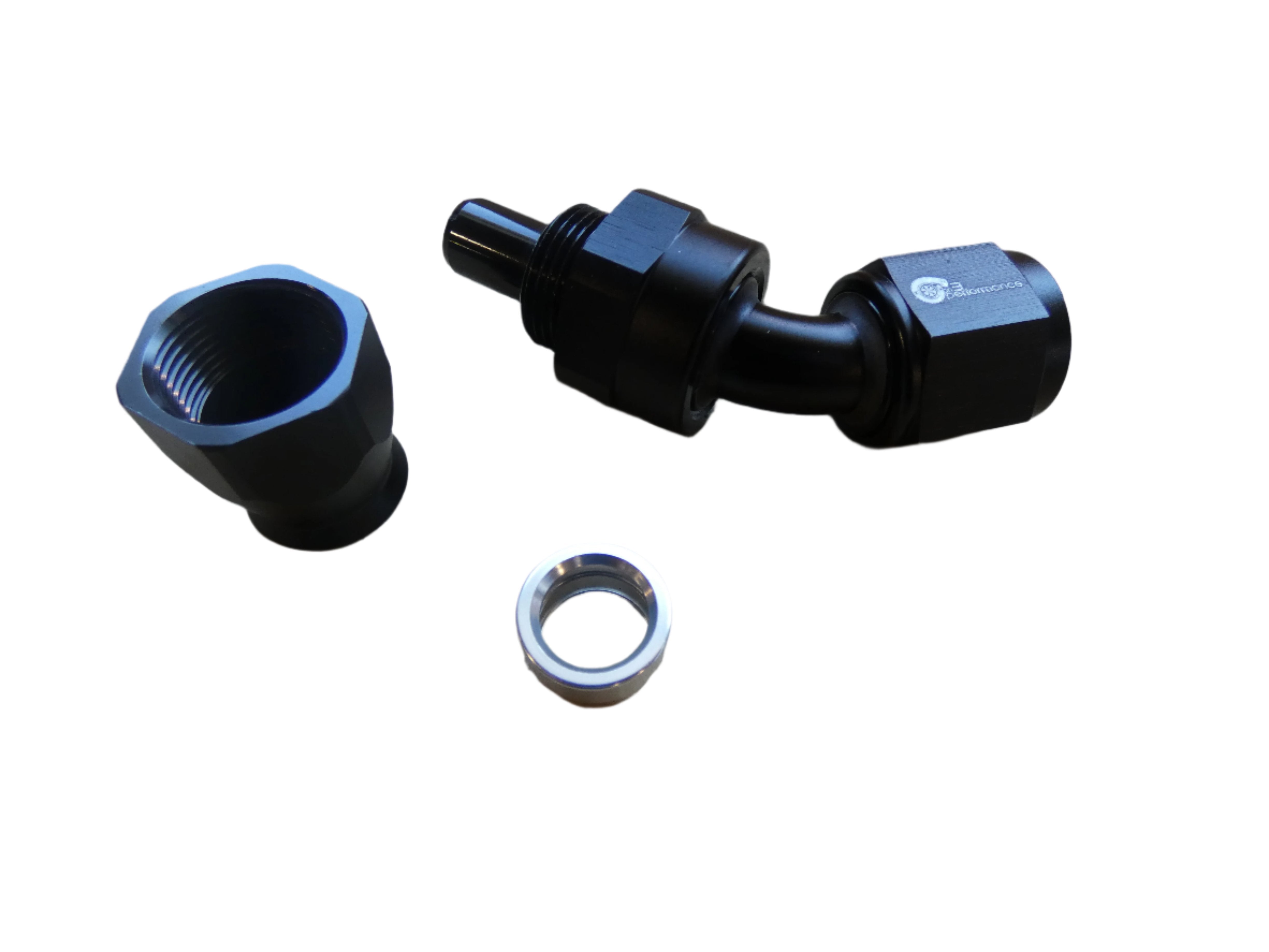 8an PTFE 45° Hose End- Black - SSTubes