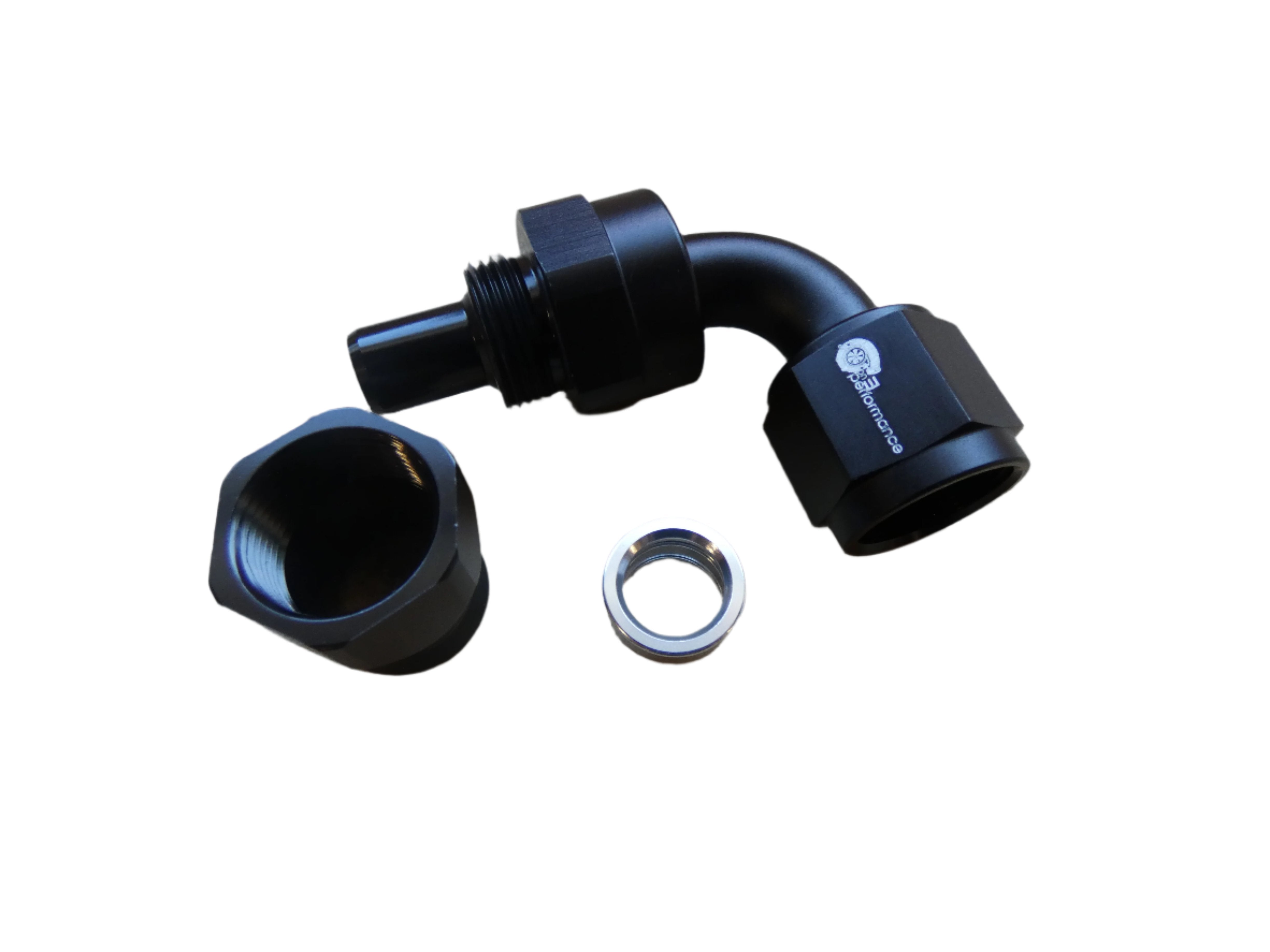 8an PTFE 90° Hose End- Black - SSTubes