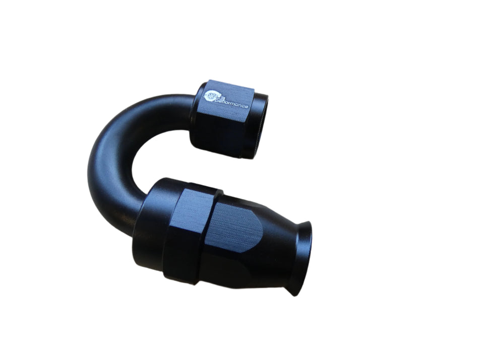8an PTFE 180° Hose End- Black - SSTubes