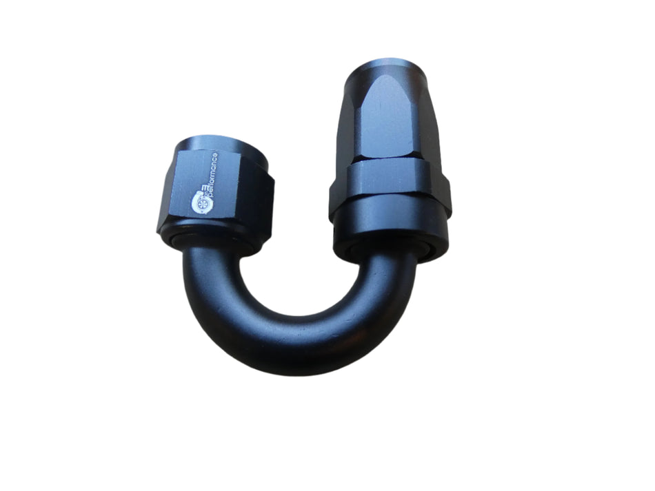 8an 180° Hose End- Black - SSTubes