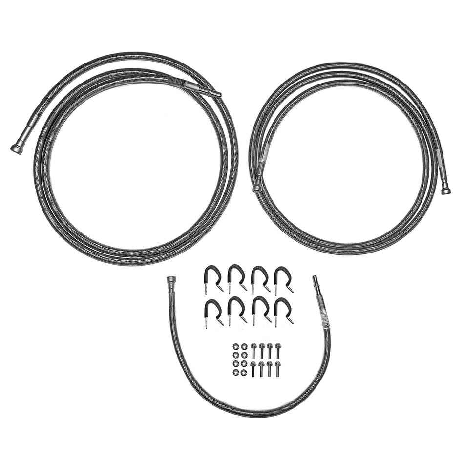 01-10 GM 2500HD / 3500 Duramax Diesel with Ext Cab, Quick Fix Fuel Line Kit; Braided Stainless - SSTubes